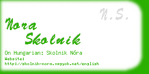 nora skolnik business card
